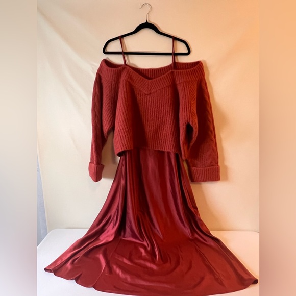 Anthropologie Mare Mare Layered Sweater & Slip Midi Dress - Picture 12 of 15